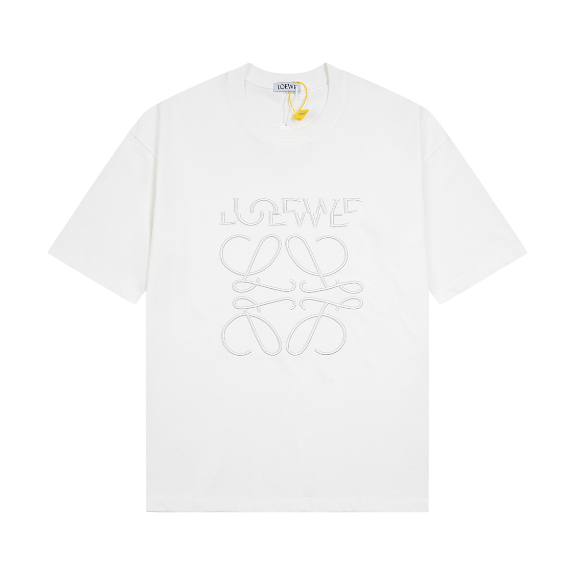 🅿️90 【Versión top, calidad de tienda oficial】 -LOEWE· 𝟮𝟰𝘀𝘀 Camiseta de cuello redondo con logo bordado d…
