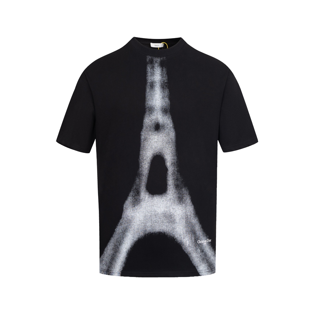 [Versión superior, calidad del sitio web oficial] - DIOR·Dior𝟮𝟰𝘀𝘀 Camiseta estampada de manga corta con cuello redo…