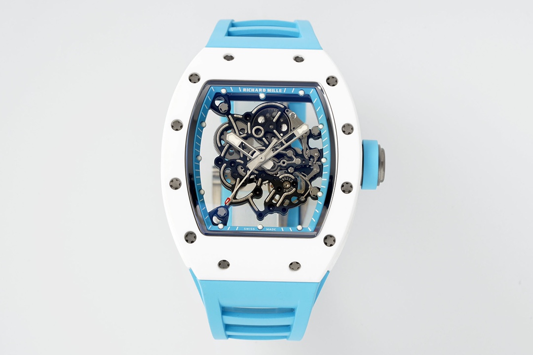 NO:387410,The new APS RM white ceramics arrive in small quantities on the market. Richard is the theme of lightness and fashion. All our metal parts are made of titanium metal in synchronous original (the invisible metal accessories are all titanium). As the entrance ticket for billionaires, we use Dandong custom-made integrated movement RMUL2. The highest version of the movement, case, strap and all accessories on the market are interchanged with the original version. 1 movement: As the long-developed RMUL2, currently, after long-term testing, the stability is quite high and polished, the old version has two solid feet in a round shape. We use the heart shape that is consistent with the original version. 2 Case: made of titanium metal wrapped in natural rubber products, which increases the feel and is more comfortable and comfortable. 3 Strap: made of natural fluoroelastic rubber, the original mold is integrated with the mold, without any water hole defects. The head particles for the installation of the strap are also made of titanium metal and are more sturdy and lightweight.  4 Mirror: High-curved sapphire mirror, the production cost is super high, and double-sided electroplating high-transmissive film is used, which is clear and exquisite. Like the original version, it adopts a separate assembly design, making it more precise. 5 Screws: All screws are made of titanium electroplating dark gray process. Whether it is the machine screw or the strap screw, there is no corner cuts, all are equipped with titanium screws. 6 Screws: The original mold of the buckle is opened, the front lettering is clear and three-dimensional, the shape of the side is perfectly restored, all screws are real screws to be disassembled, the spring sheet is also made of titanium, and the elastic effect is better and longer-lasting (the ordinary version is steel sheet will be loose after a long time) APS makes products to the highest standards, welcome to experience!  ,19860909APS新款RM白陶瓷少量到货市面上最高版本,里查德以其轻便时尚为主题,我们所有的金属件都采用钛金属制作同步原版（看见的看不见的金属配件全是钛）,作为亿万富豪的入场券,我们采用丹东定制一体机芯RMUL2,目前市面上最高版本的机芯,表壳,表带以及所有配件与原版互换 1机芯:做为丹东开发已久的RMUL2,目前经过长期测试,稳定性相当高,打磨到位,老版本两个固机脚为圆形,我们采用新版与原版一致的心形 2表壳:采用钛金属包裹天然橡胶制品制作,增加手感的同时更加舒适服帖 3表带:采用天然氟橡胶制作而成,原版开模一体成型,没有任何水口瑕疵,安装表带的头粒同样采用钛金属更加坚固轻便 4镜面:采用高弧度的蓝宝石镜面,制作成本超高,并采用双面电镀高透膜,清晰而精致,跟原版一样采用分离式装配设计,使其更加精密 5螺丝:全部螺丝采用钛金属电镀深灰色工艺,无论是固机螺丝还有表带螺丝同样没有偷工减料全部标配钛金属螺丝 6表扣:表扣原版开模,正面的刻字清晰而立体,侧面的形状完美还原,所有螺丝都都是真螺丝可以拆卸,弹簧片同样采用钛金属,弹性效果更好更持久（普通版本都是钢片久了就会很松） APS以最高标准制作产品,欢迎体验！,,Watch