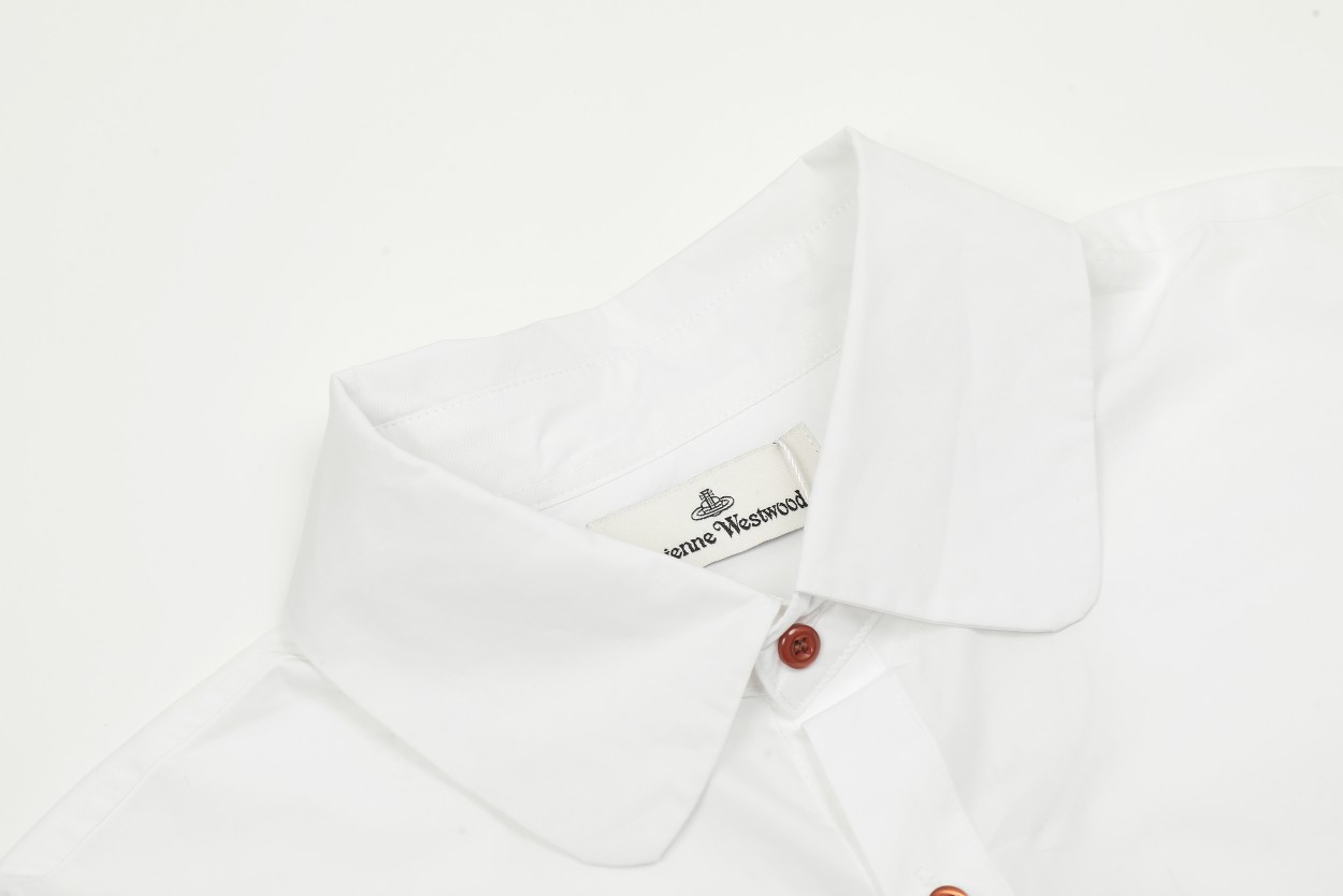 Vivienne Westwood Saturn Embroidered Shirt: QC VIVI15, White, S-L, Logo-Proof Paper Packaging - 图片 4