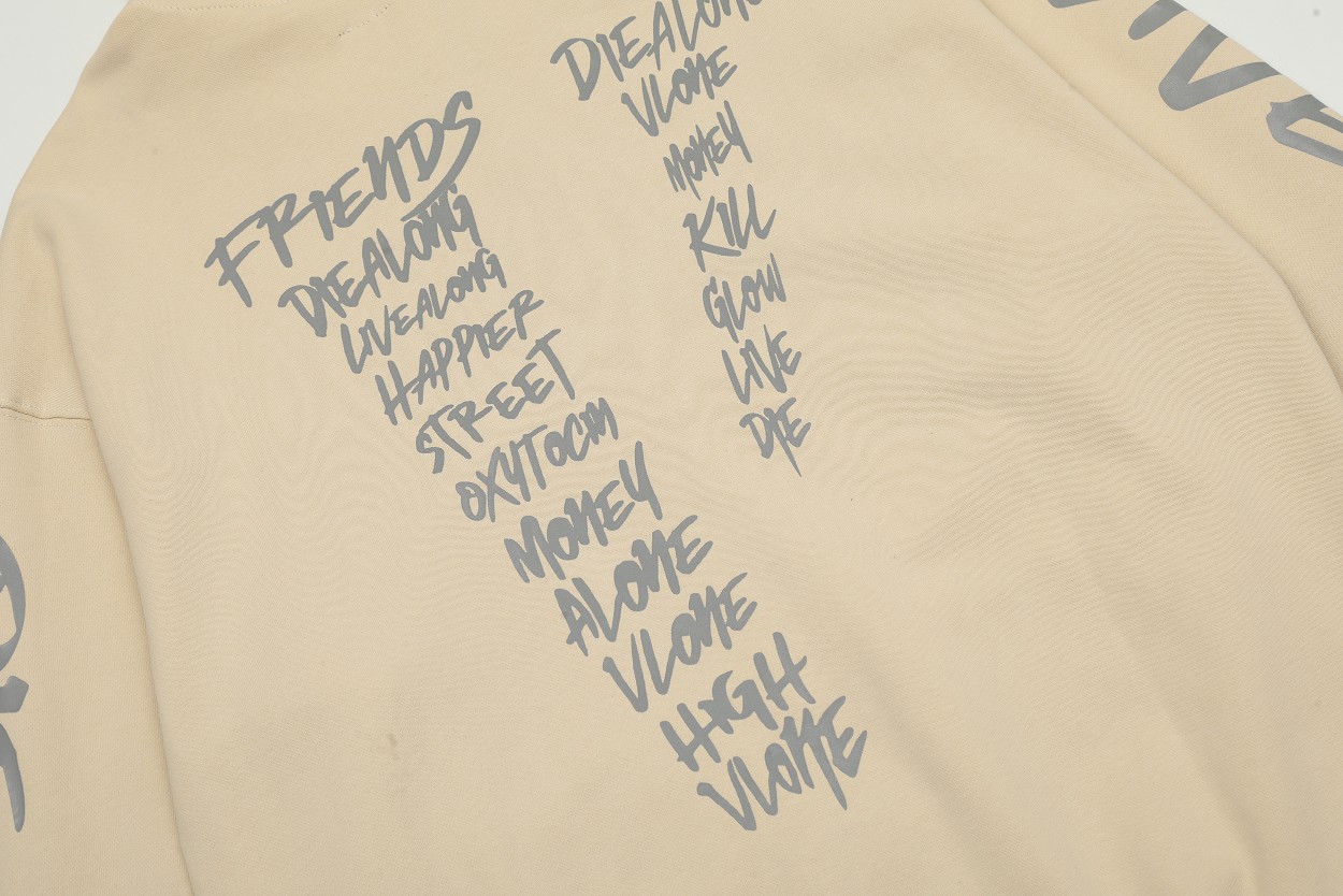 “VLONE High-Quality 3M Letter Coats: 380g Cotton Fabric, Symmetrical Design” - 图片 5