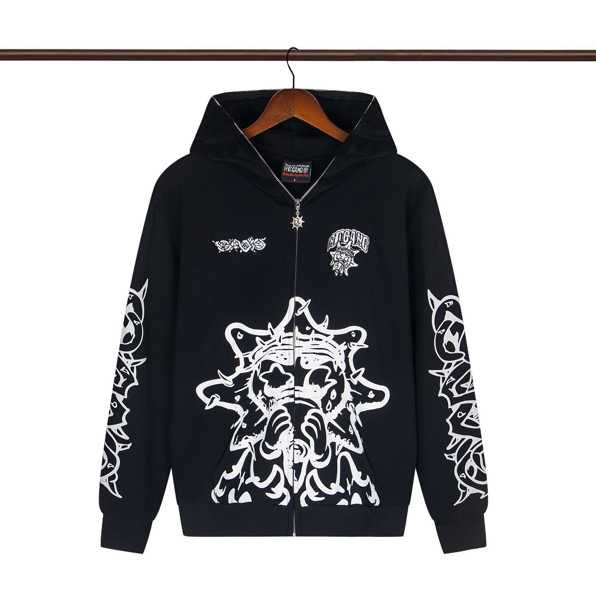 GL14
P125 Glo Gang美潮高品质380g纯棉双拉链连帽卫衣 
尺码：M-XXL 
颜色：黑色

​