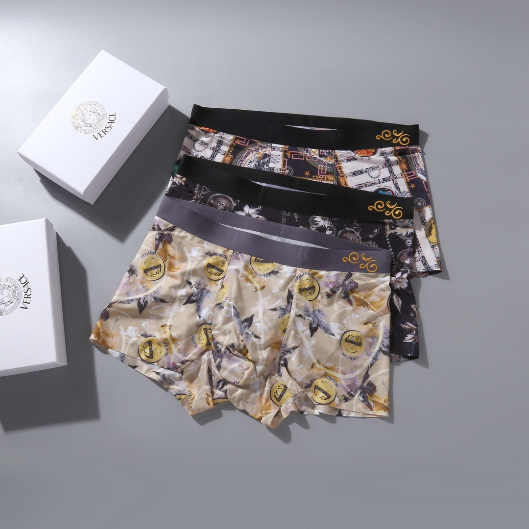 新品！ VERSACE 范思哲 美杜莎 原单品质！精品盒装男士内裤！国潮印花，外贸国外订单，高品质，冰丝