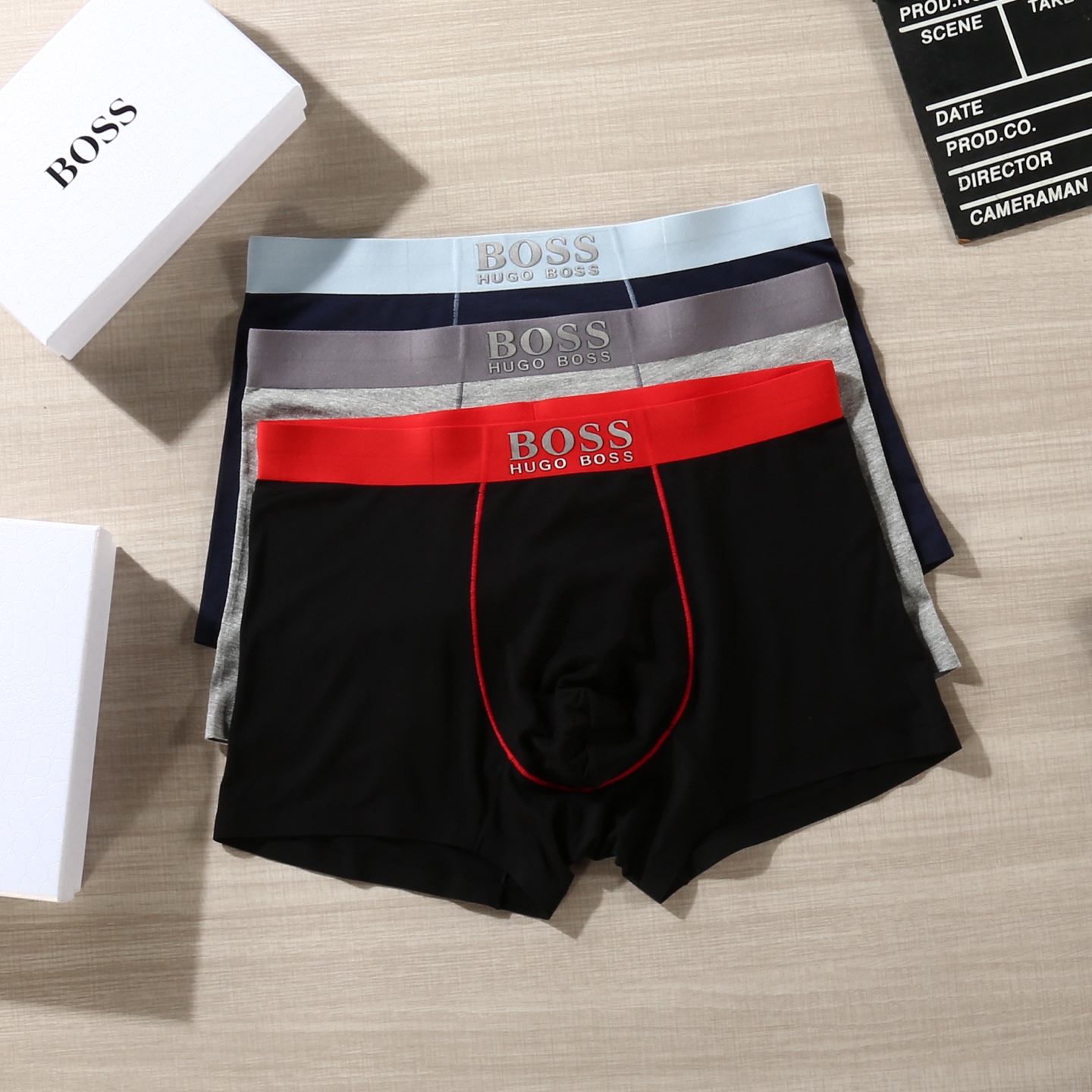 新品！（立体硅胶）【BOSS】原单品质！潮流奢品 ！轻薄透气设计，精品盒装男士内裤！外贸国外订单，高品质