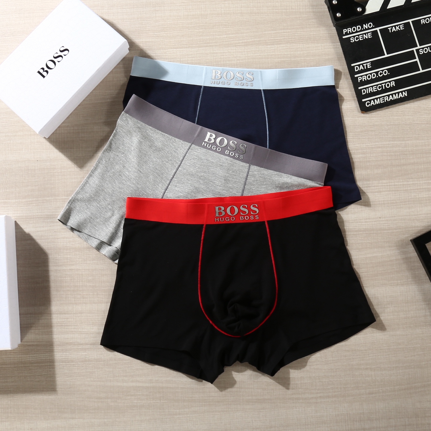 新品！（立体硅胶）【BOSS】原单品质！潮流奢品 ！轻薄透气设计，精品盒装男士内裤！外贸国外订单，高品质
