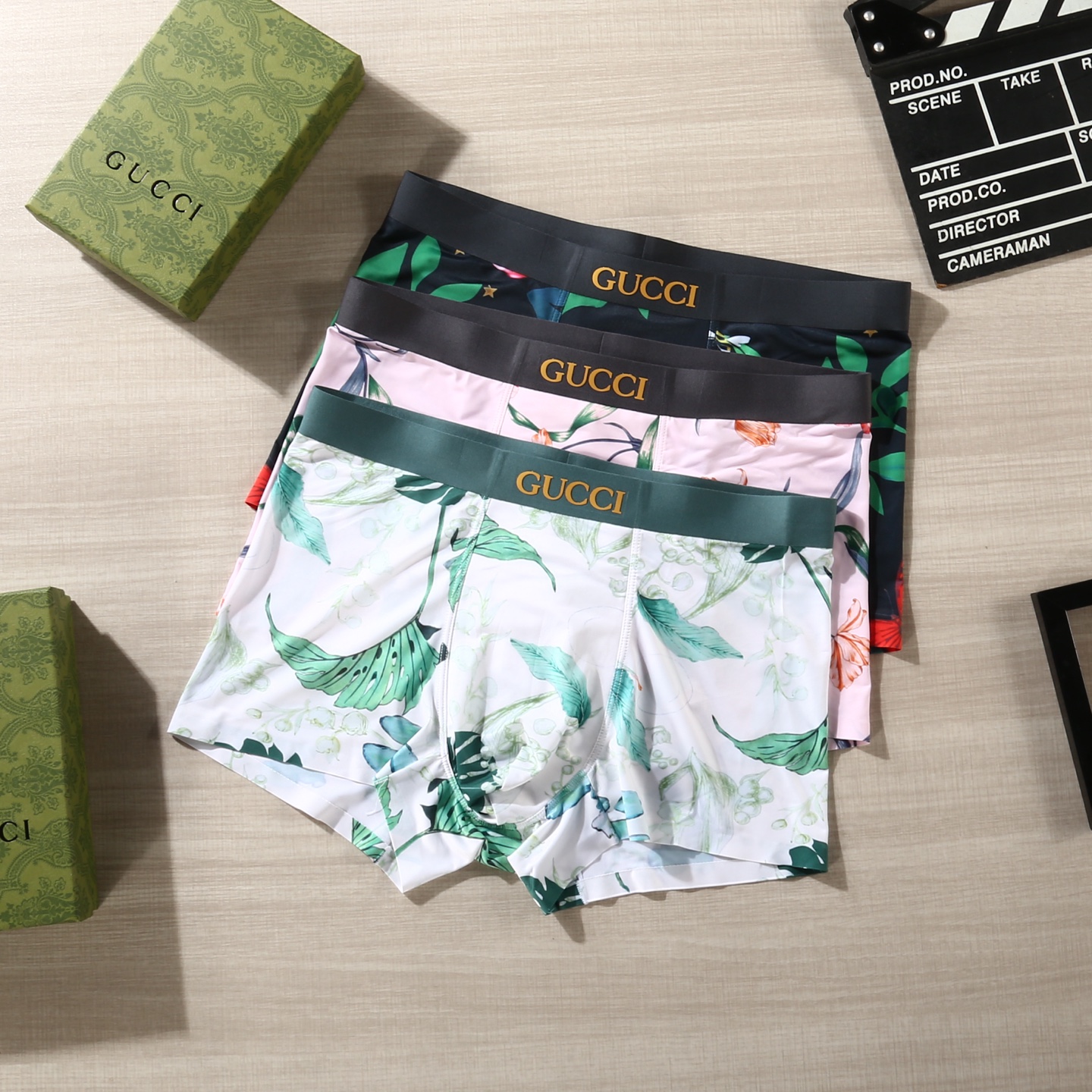 新品！（立体硅胶）GUCCI 古驰！原单品质！潮流奢品 ！轻薄透气设计，精品盒装男士内裤！外贸国外订单，