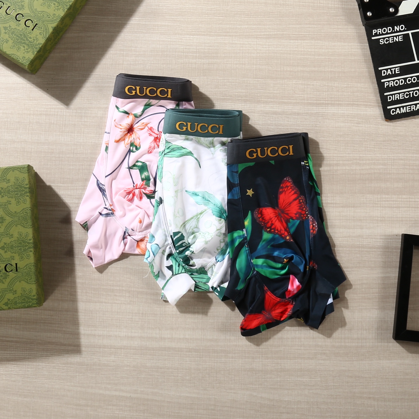 新品！（立体硅胶）GUCCI 古驰！原单品质！潮流奢品 ！轻薄透气设计，精品盒装男士内裤！外贸国外订单，