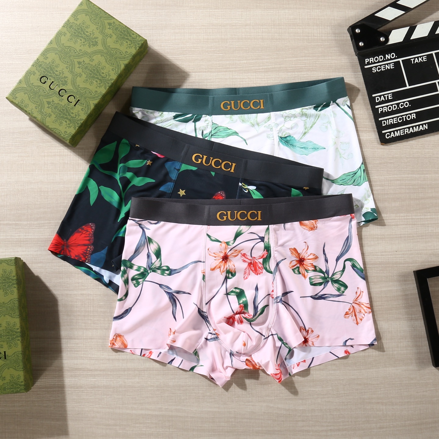 新品！（立体硅胶）GUCCI 古驰！原单品质！潮流奢品 ！轻薄透气设计，精品盒装男士内裤！外贸国外订单，