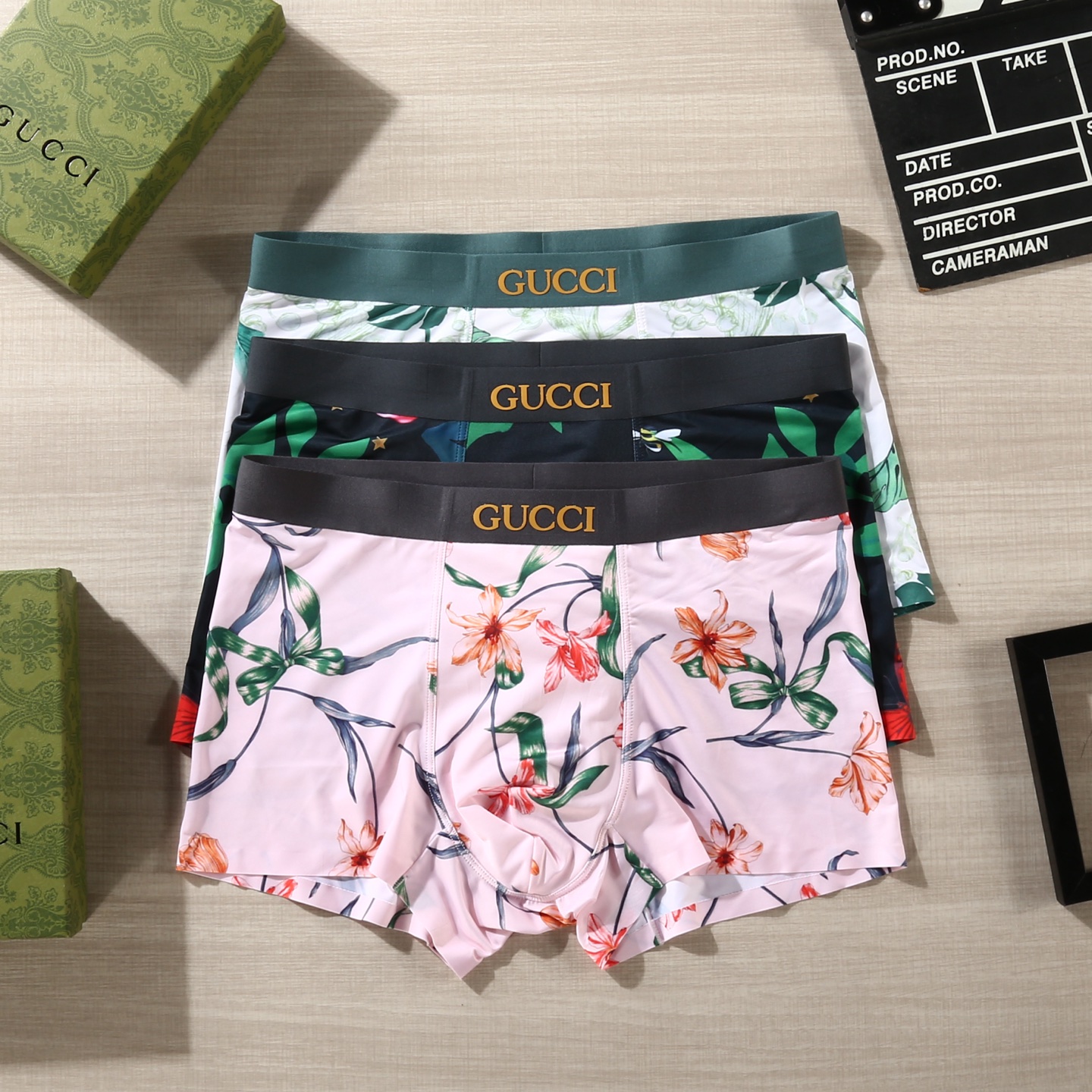 新品！（立体硅胶）GUCCI 古驰！原单品质！潮流奢品 ！轻薄透气设计，精品盒装男士内裤！外贸国外订单，