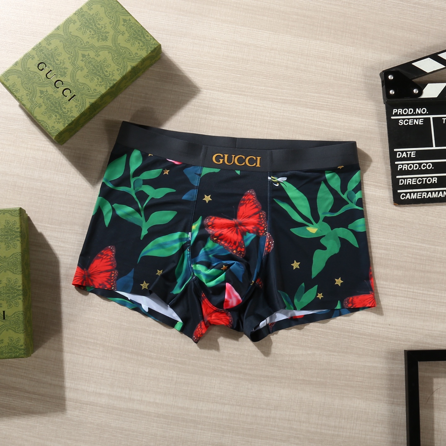 新品！（立体硅胶）GUCCI 古驰！原单品质！潮流奢品 ！轻薄透气设计，精品盒装男士内裤！外贸国外订单，