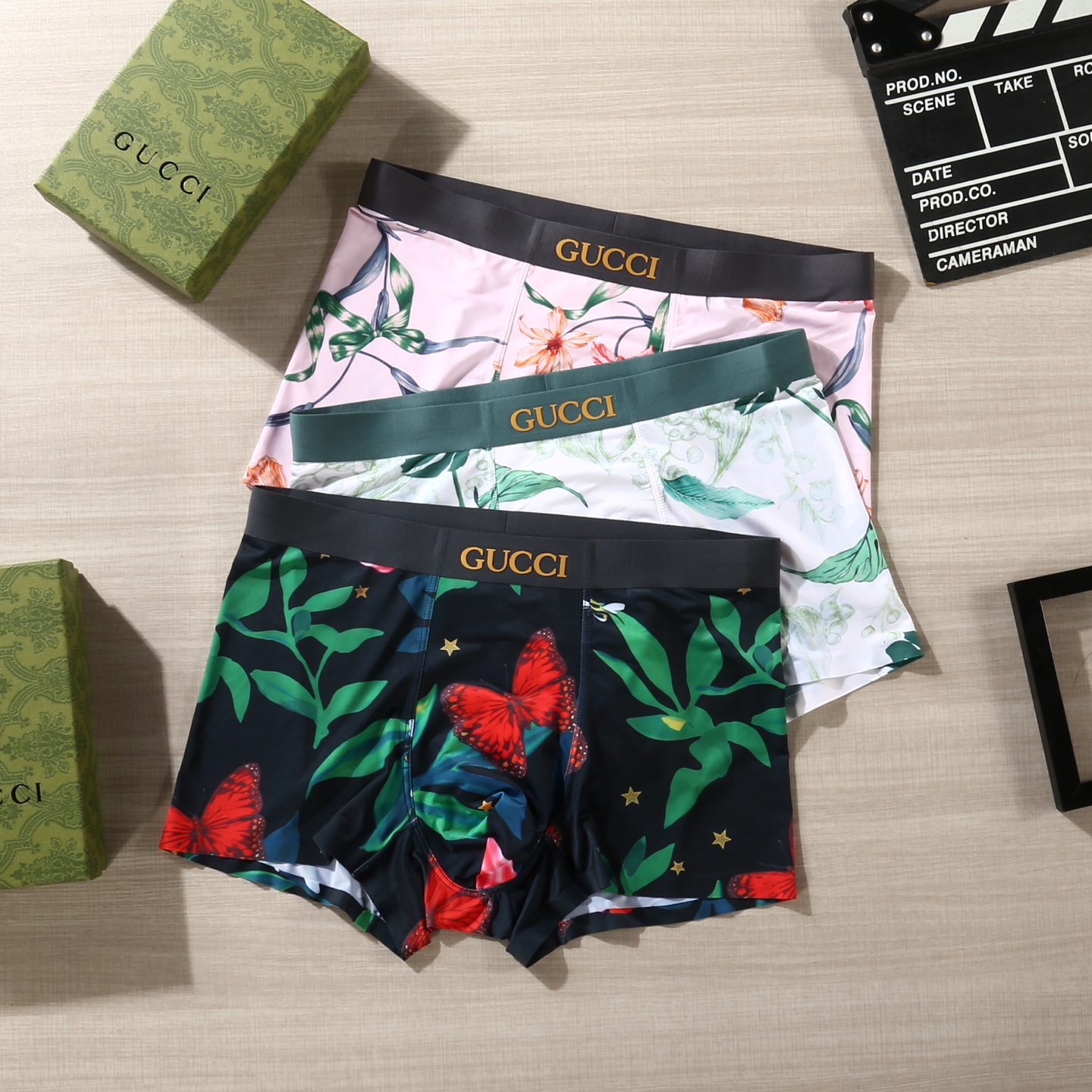 新品！（立体硅胶）GUCCI 古驰！原单品质！潮流奢品 ！轻薄透气设计，精品盒装男士内裤！外贸国外订单，