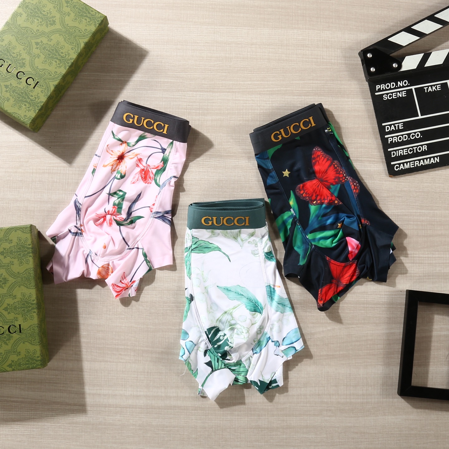 新品！（立体硅胶）GUCCI 古驰！原单品质！潮流奢品 ！轻薄透气设计，精品盒装男士内裤！外贸国外订单，