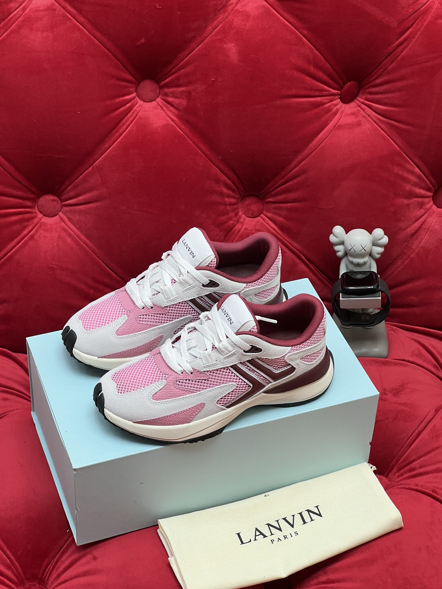 Lanvin Pink and White Sneakers