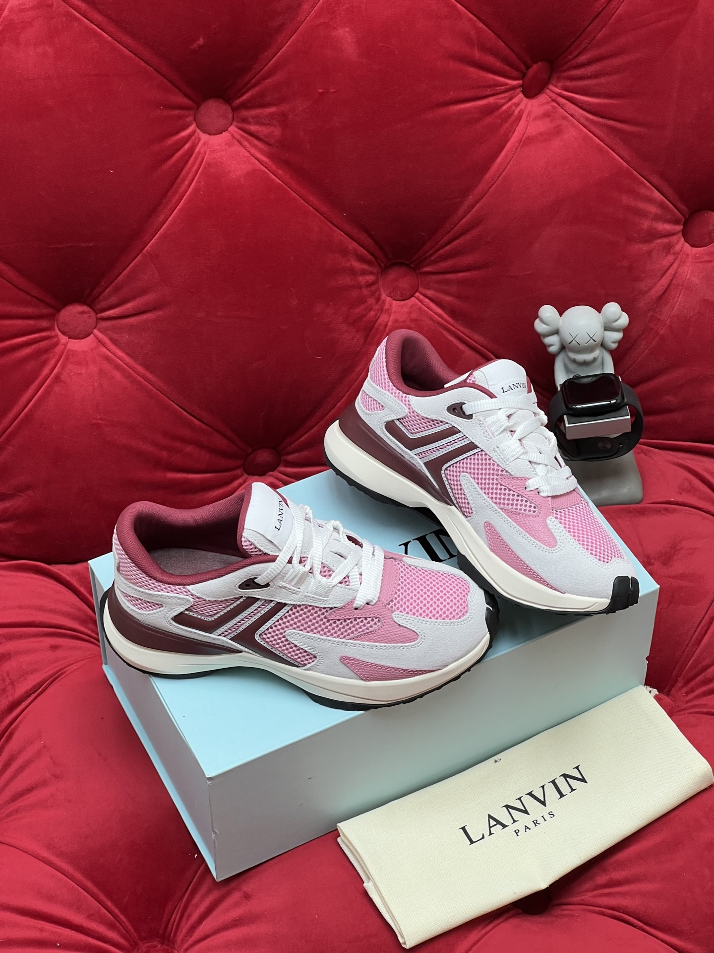 Lanvin Pink and White Sneakers