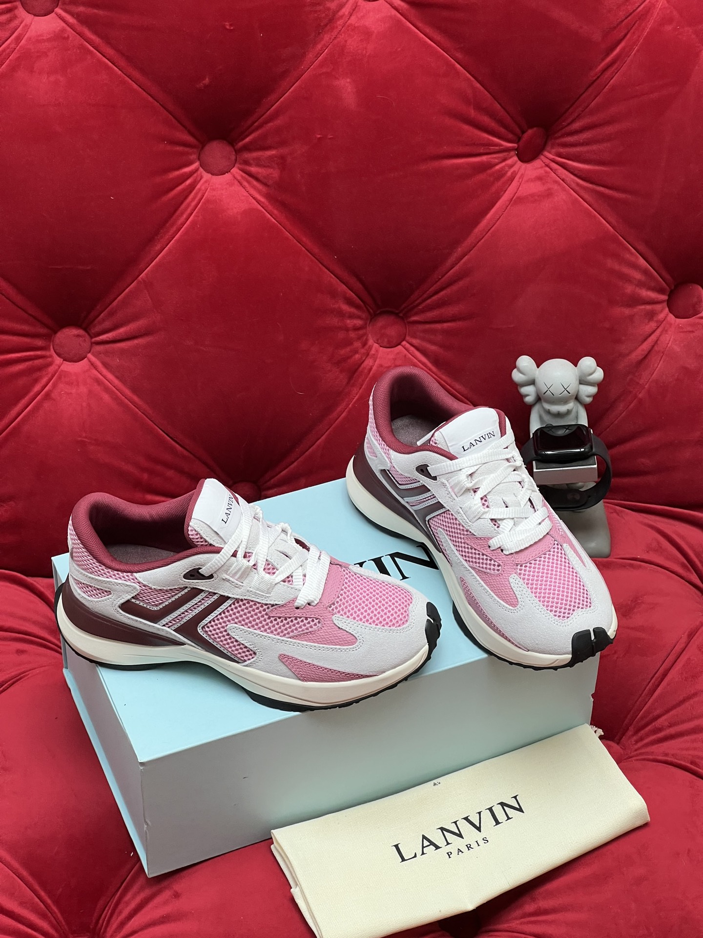 Lanvin Pink and White Sneakers