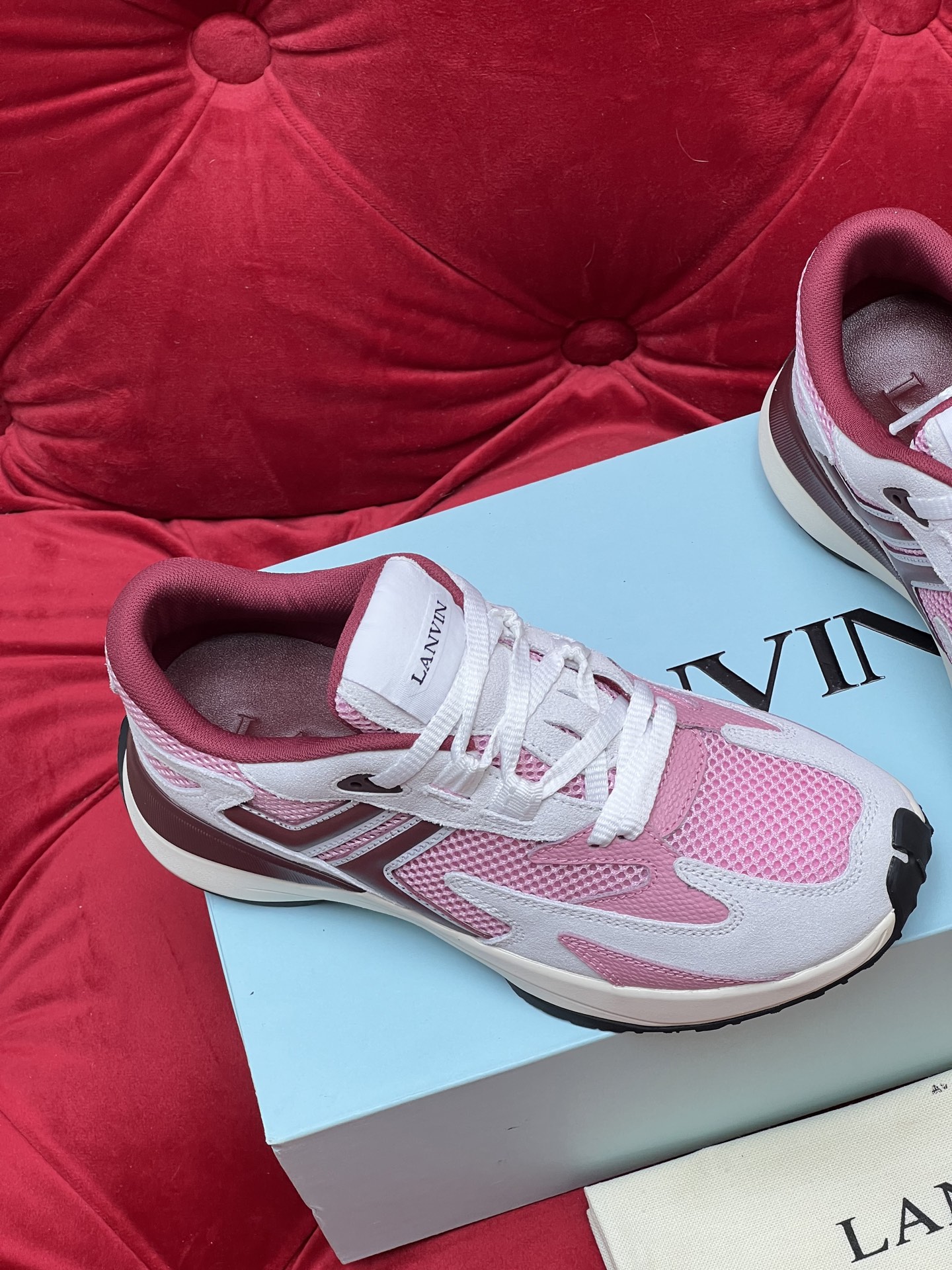 Lanvin Pink and White Sneakers