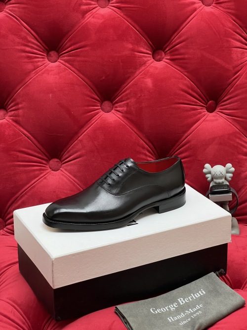 Berluti Men's Black Leather Oxford Dress Shoes - Premium Quality