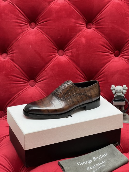 Berluti Men's 25SS Top-Grade Leather Dress Shoes - Italian Calfskin, Sizes 39-44 1 Berluti Men's 25SS Top-Grade Leather Dress Shoes - Italian Calfskin, Sizes 39-44