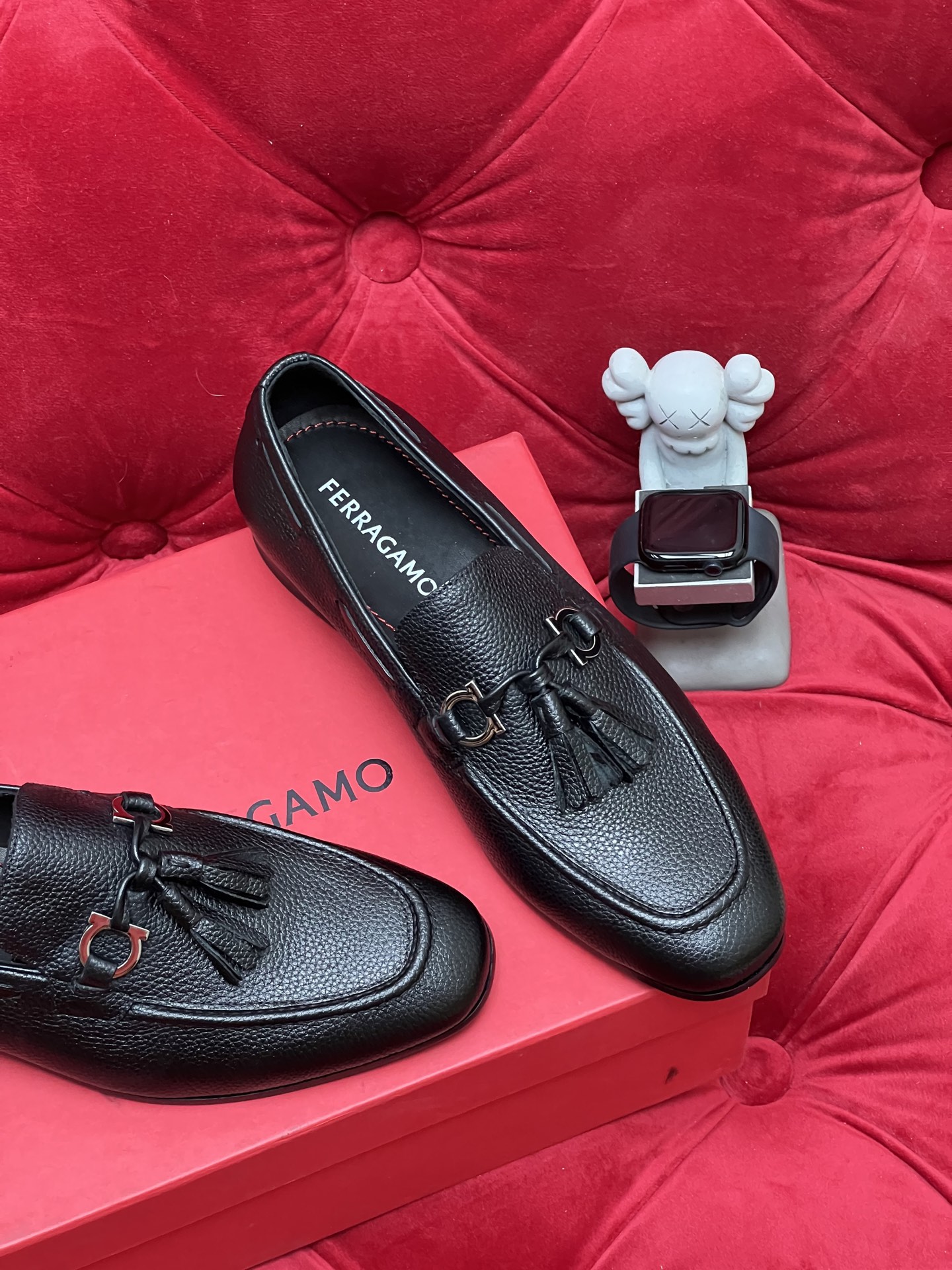 Salvatore Ferragamo Men's Leather Loafers with Tassel Detail - Black 7 i1756110655885 5568 0 5
