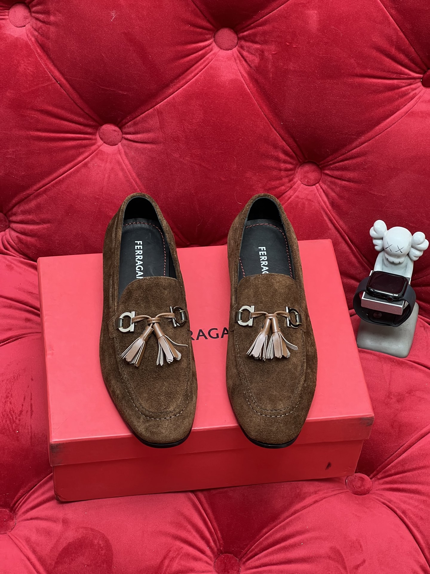 Salvatore Ferragamo Men's Brown Suede Loafer with Tassel Accent Slip-On Shoes 3 i1756110768856 2744 0 1
