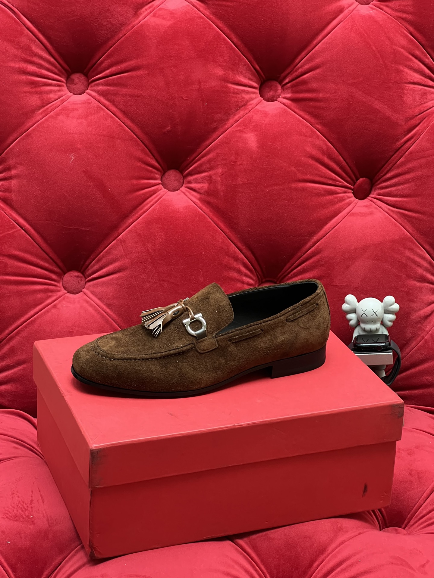 Salvatore Ferragamo Men's Brown Suede Loafer with Tassel Accent Slip-On Shoes 2 i1756110771472 1335 0 0