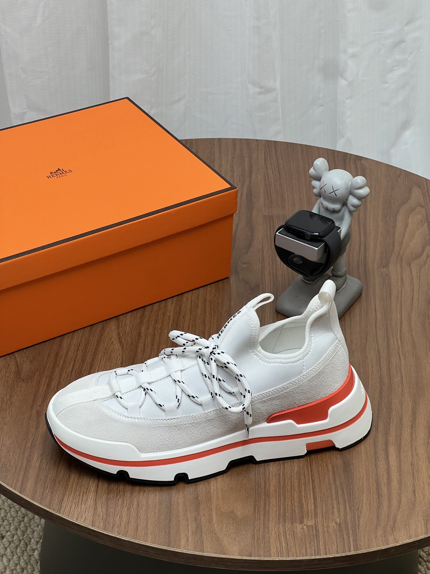Hermès White Platform Trainers