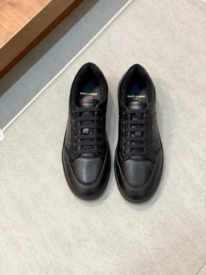 Yves Saint Laurent Shoes Sneakers Gold Men Cowhide Rubber Low Tops