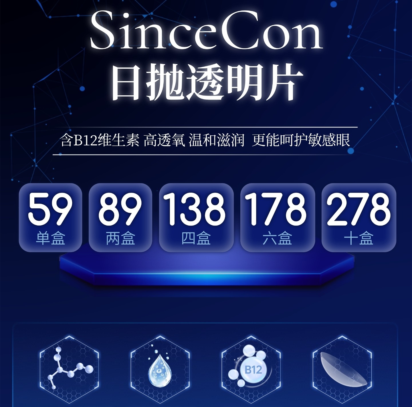 【日抛】SINCECON美瞳 – 高透氧护眼黑科技 打造全天舒适佩戴体验