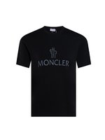 Moncler Clothing T-Shirt Black White Unisex Short Sleeve