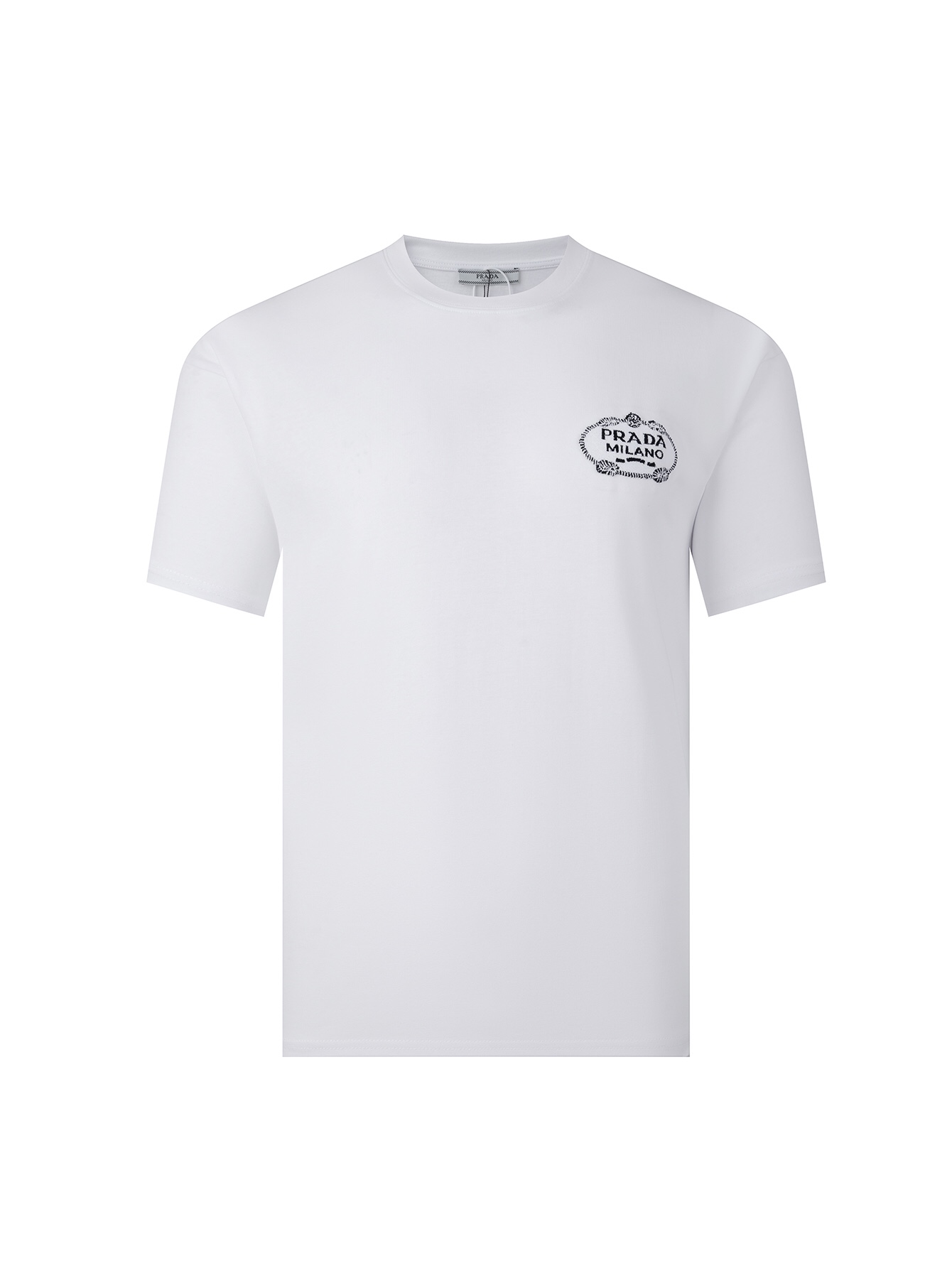 Prada Clothing T-Shirt Black White Unisex Short Sleeve