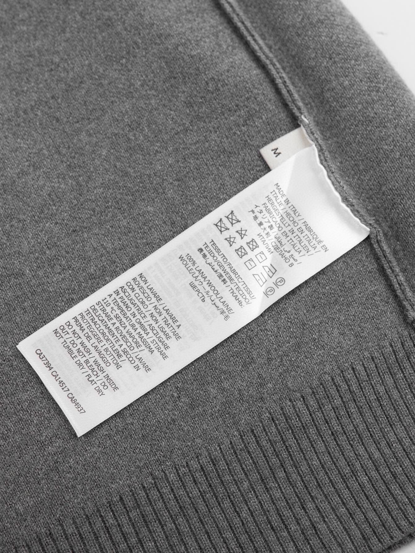 Gucci ZP Version Sweater Coat: Wool Blend, Letter Embroidery, Unisex, Gray, Sizes S M L - 图片 3