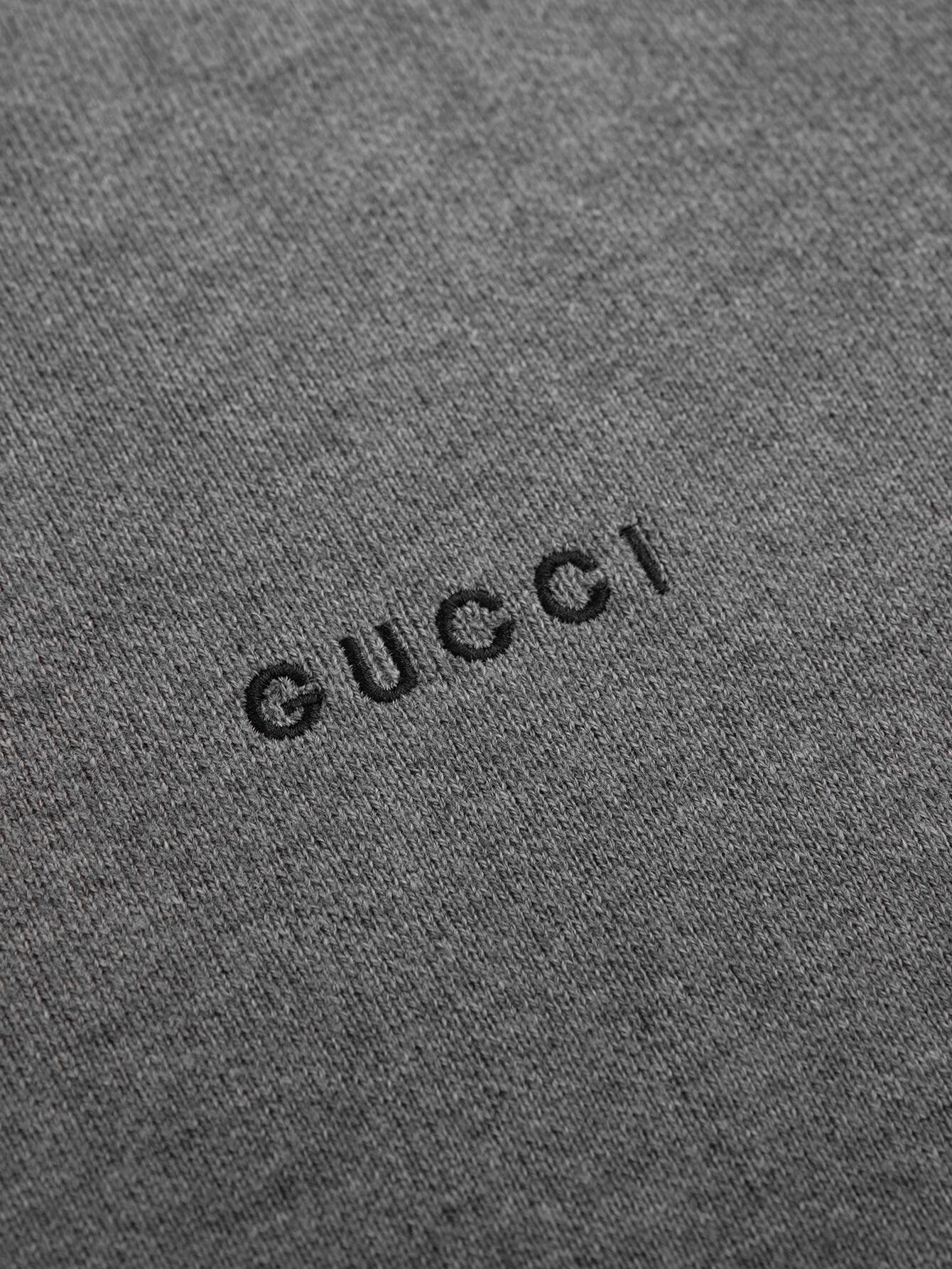 Gucci ZP Version Sweater Coat: Wool Blend, Letter Embroidery, Unisex, Gray, Sizes S M L - 图片 6