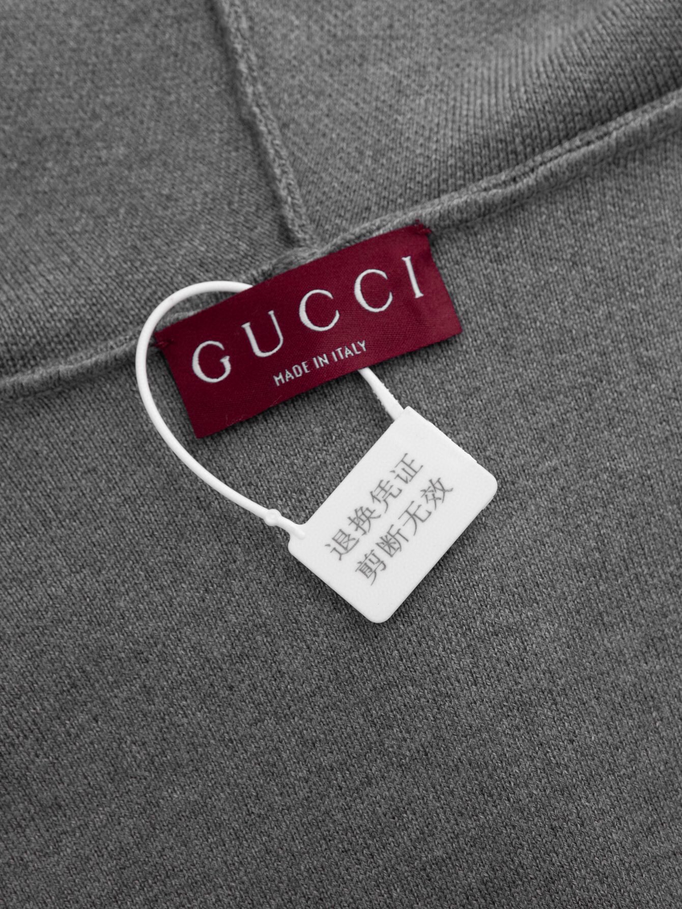Gucci ZP Version Sweater Coat: Wool Blend, Letter Embroidery, Unisex, Gray, Sizes S M L - 图片 4