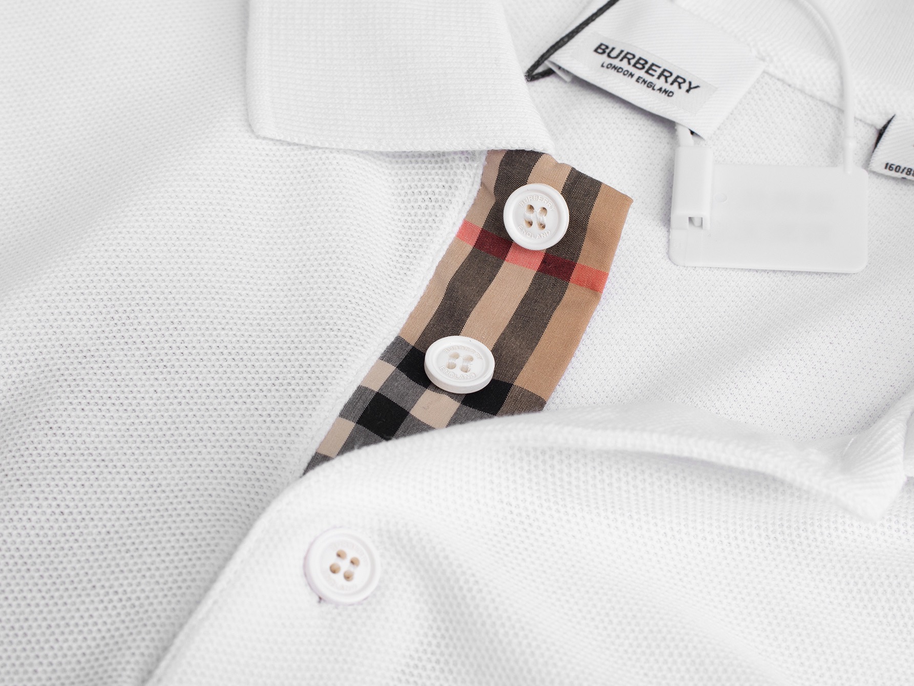 Burberry BUR巴宝莉 官网款 格子纽扣战马立体刺绣翻领POLO衫