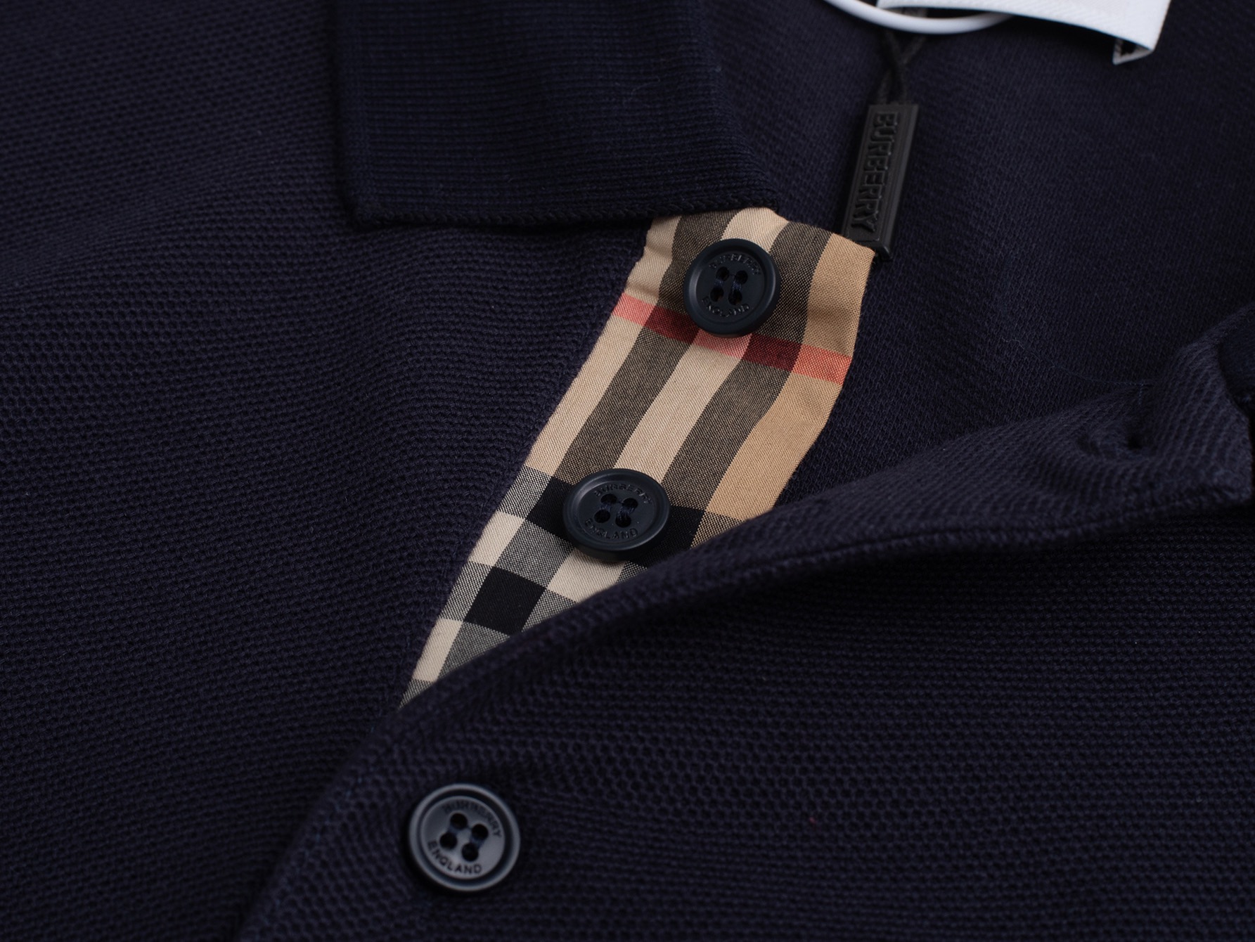 Burberry BUR巴宝莉 官网款 格子纽扣战马立体刺绣翻领POLO衫