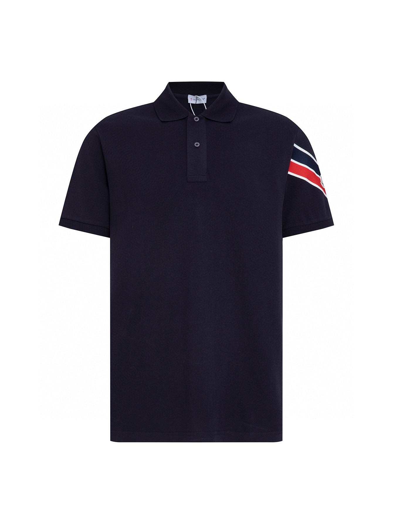 @135 (versión zp) - Moncler sitio oficial nuevo, polo de cuello con logo de cinta impreso - Tejido de doble cara de SOR…