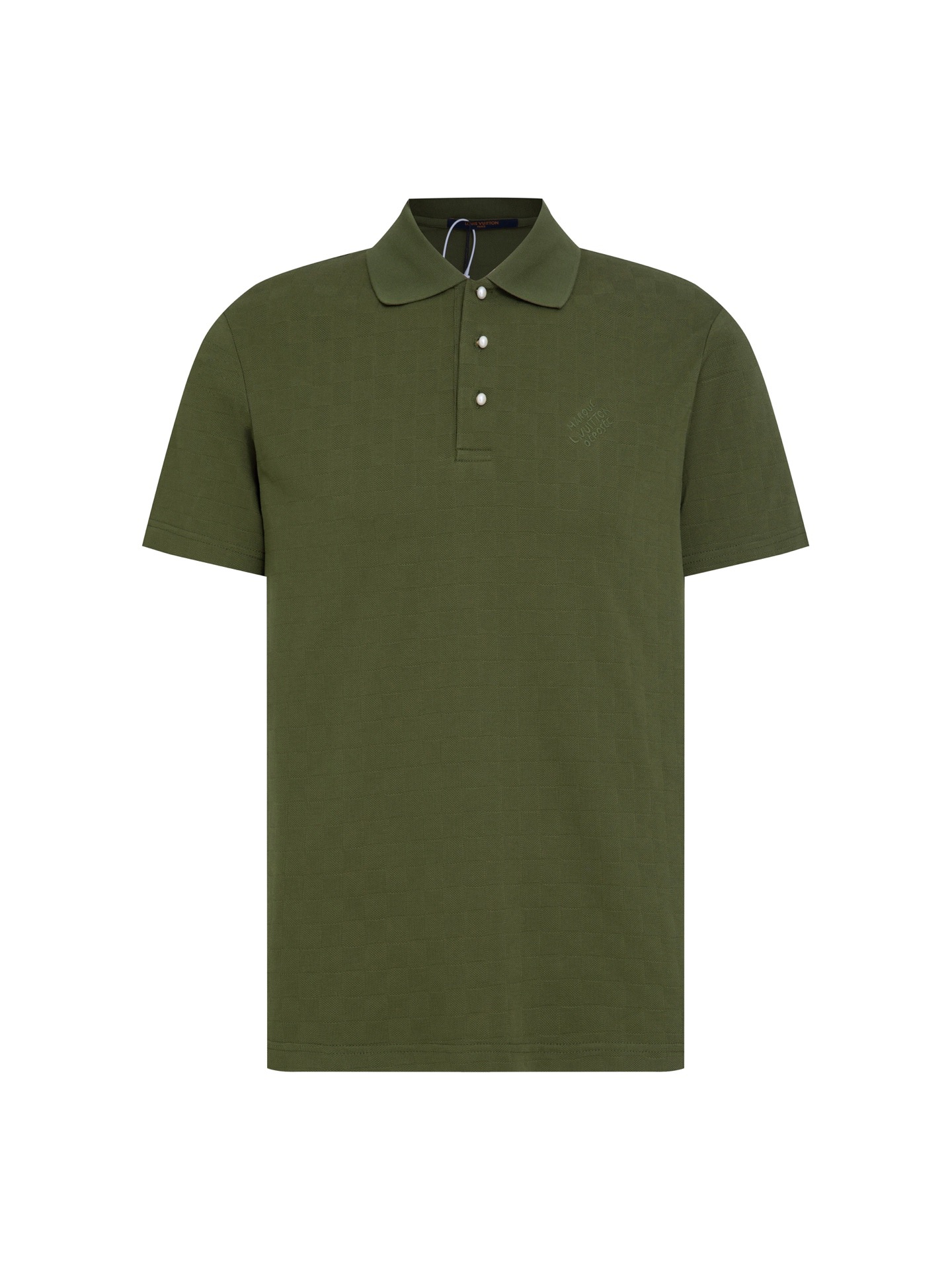 Versión P140 zp) - Último modelo del sitio web oficial de Louis Vuitton, POLO con bordado de letras a cuadros y botones…