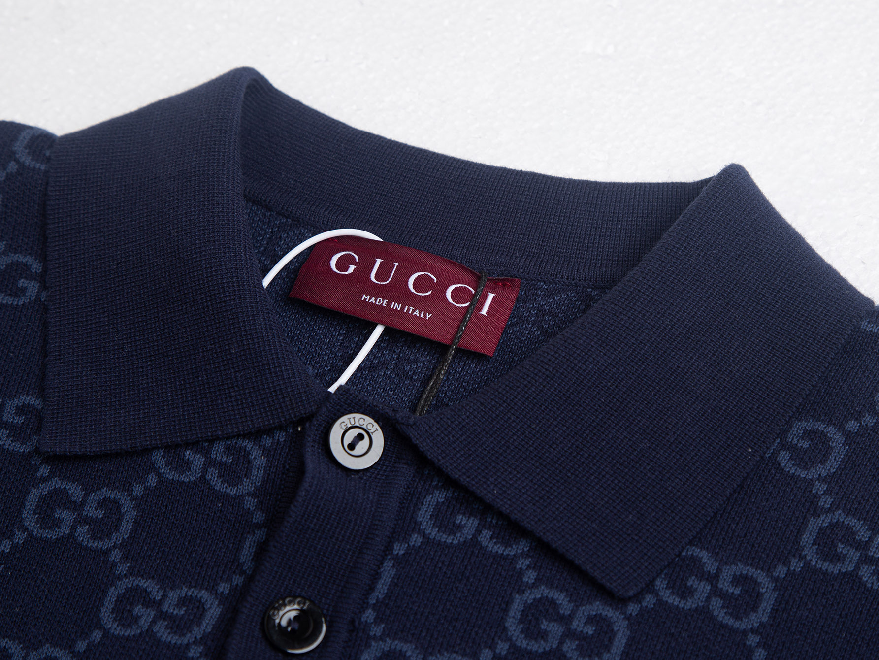 Gucci Gucci 26款 上新 色织满印提花羊毛混纺polo衫