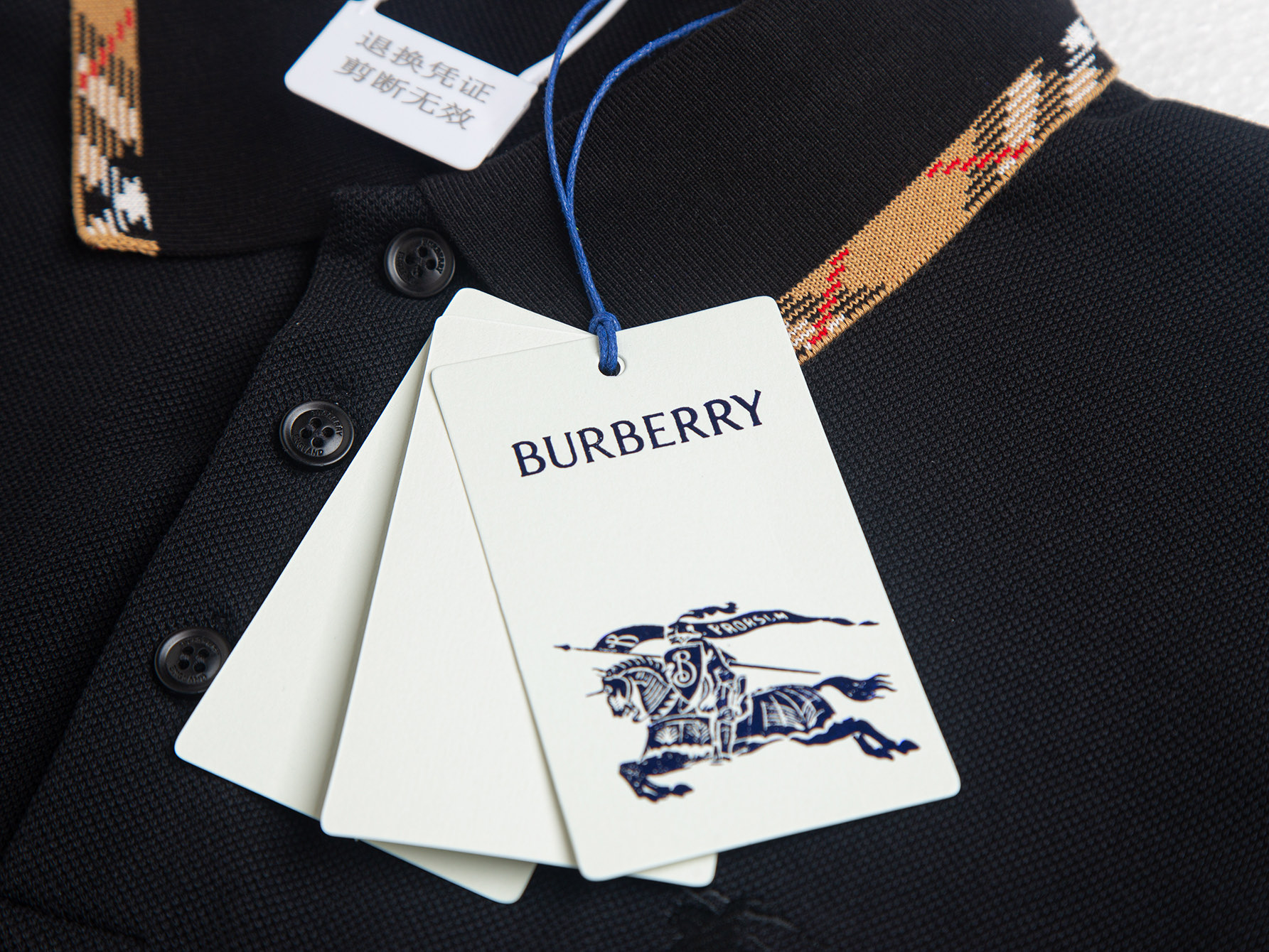 Burberry BUR巴宝莉 同步上新 格纹领 款战马翻领POLO衫