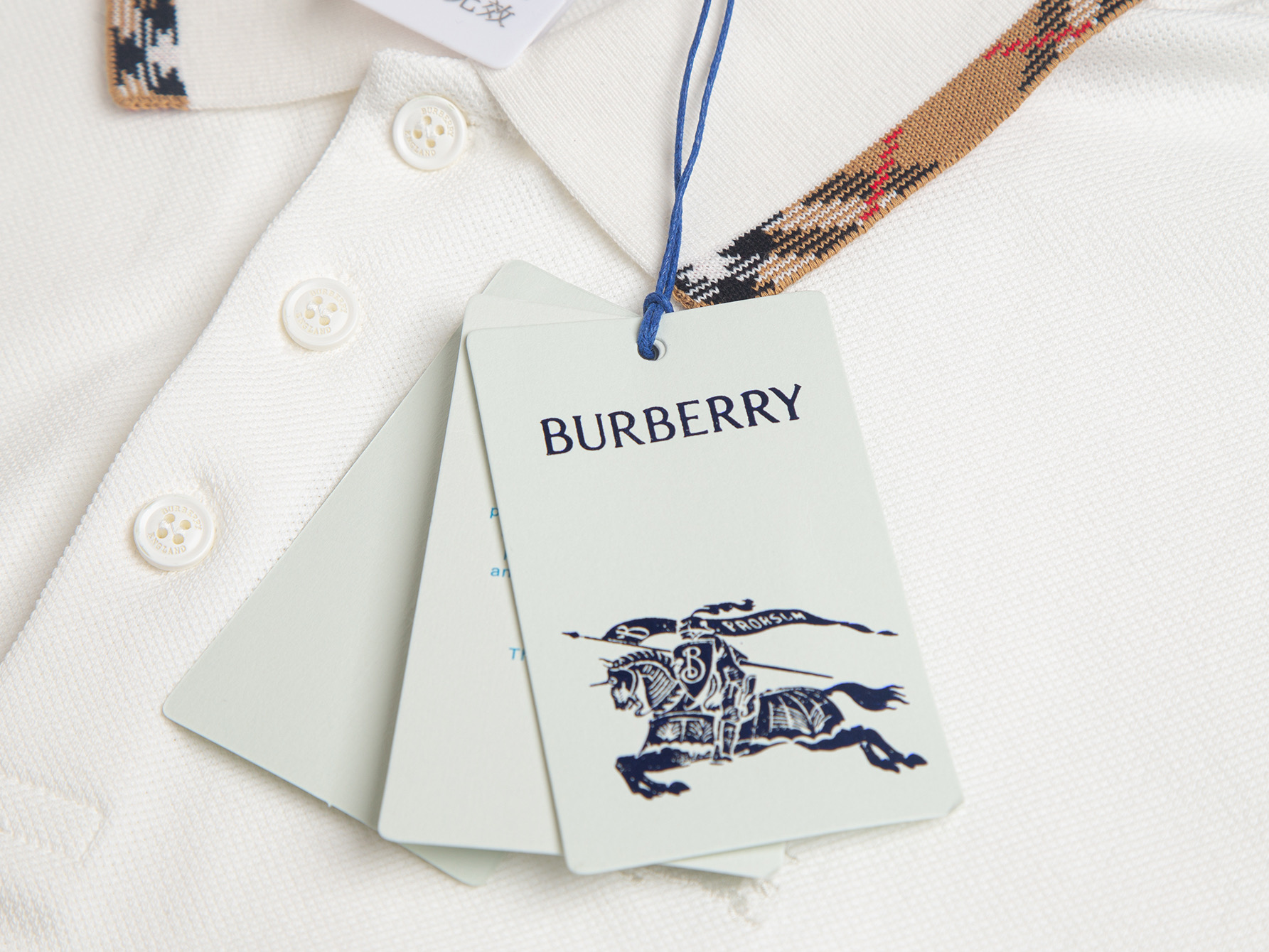Burberry BUR巴宝莉 同步上新 格纹领 款战马翻领POLO衫
