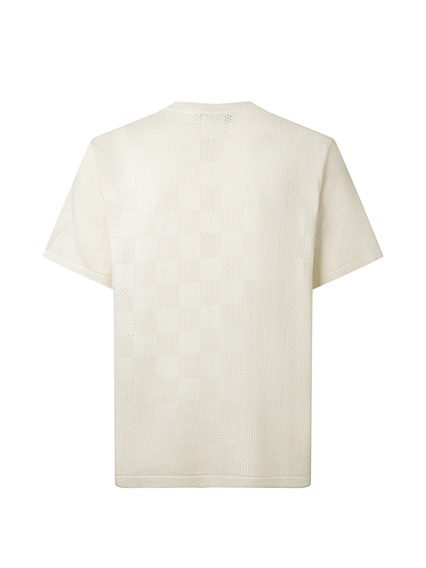 Louis Vuitton Louis Vuitton 26款 上新 镂空棋盘格羊毛混纺圆领短袖