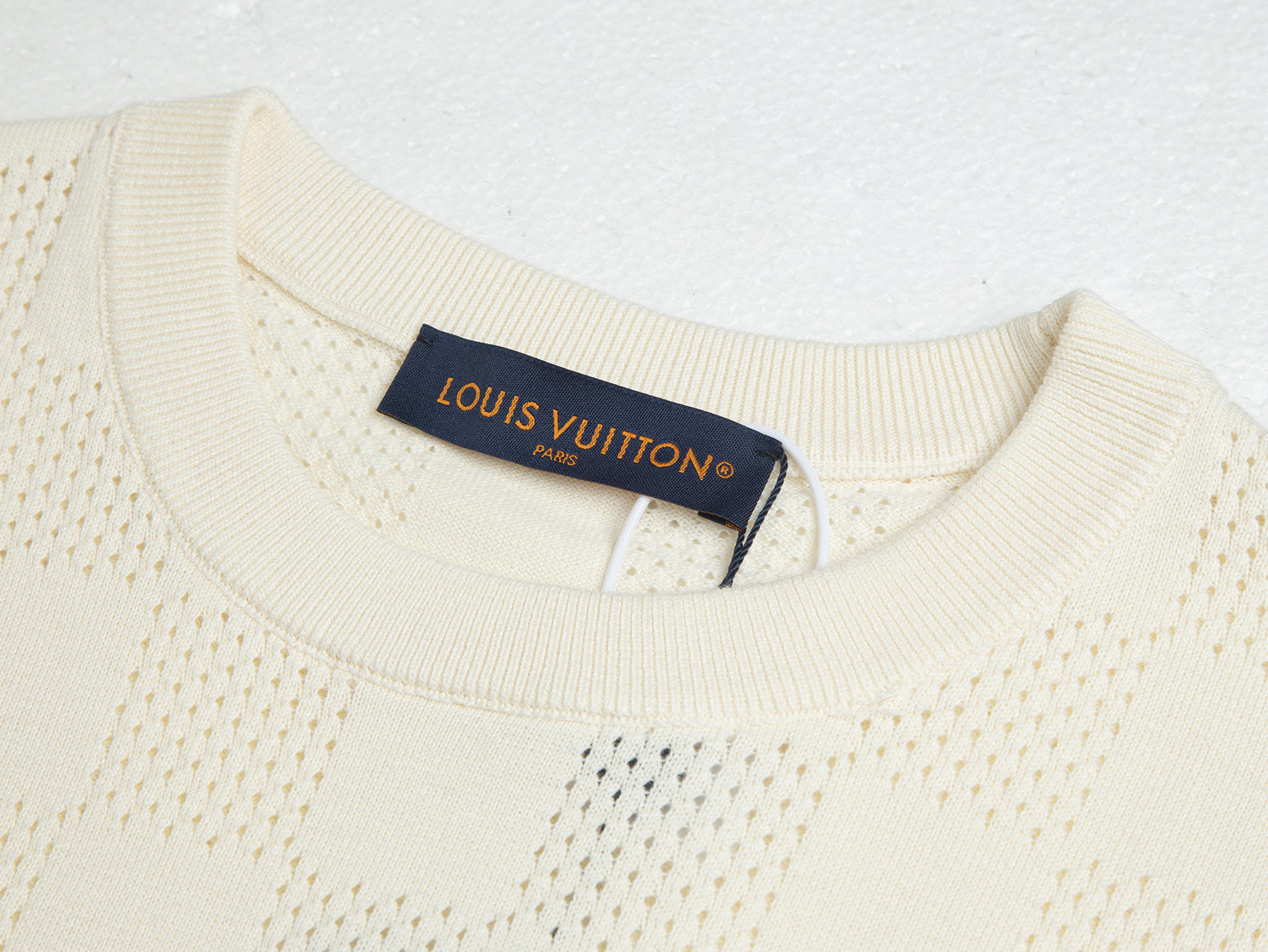 Louis Vuitton Louis Vuitton 26款 上新 镂空棋盘格羊毛混纺圆领短袖