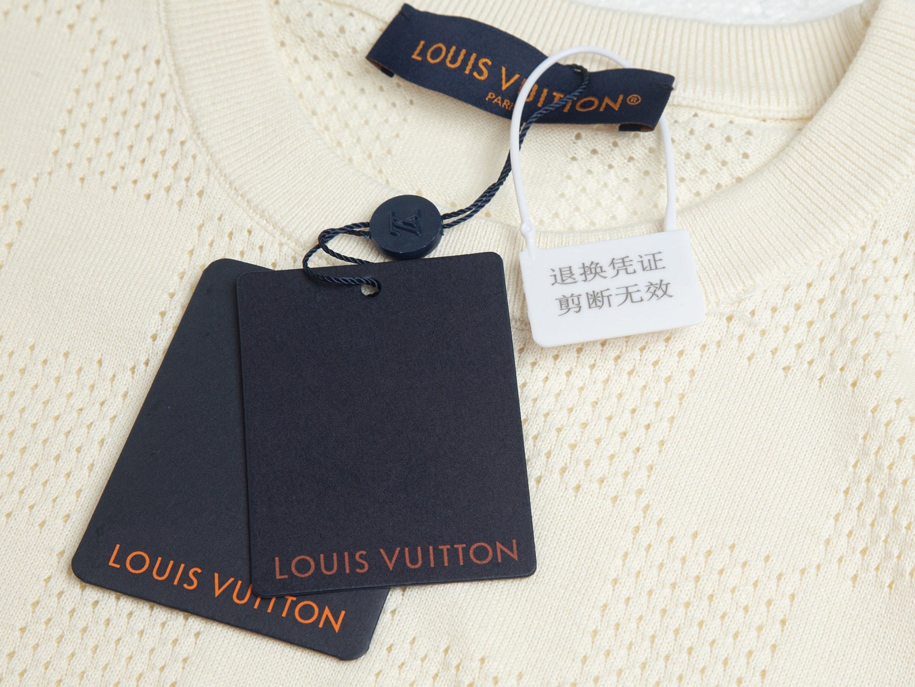 Louis Vuitton Louis Vuitton 26款 上新 镂空棋盘格羊毛混纺圆领短袖
