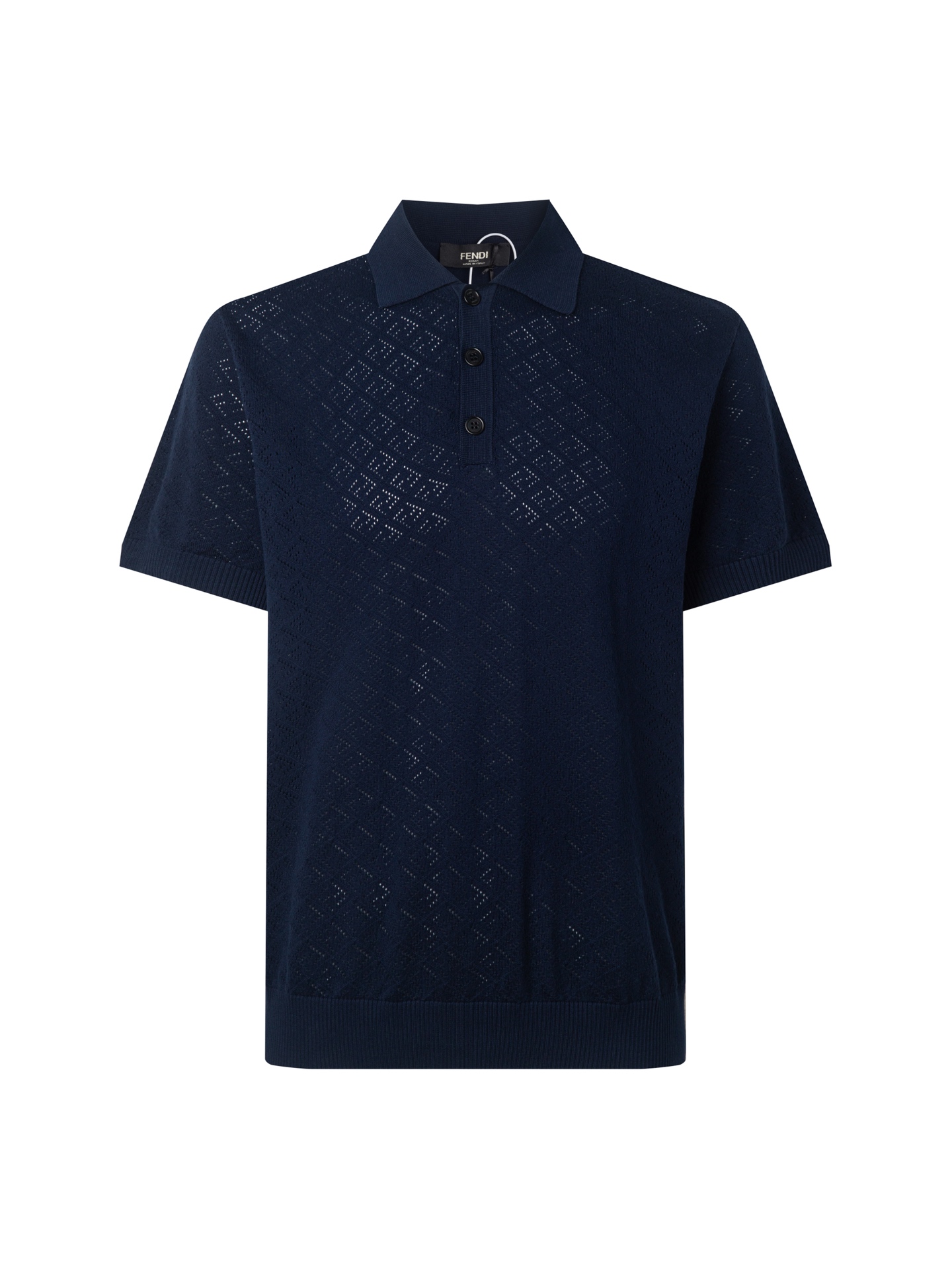 @185 (versión ZP) -Fendi 26 colección oficial sincronizada, polo de punto de lana con logo calado, tejido a juego con e…