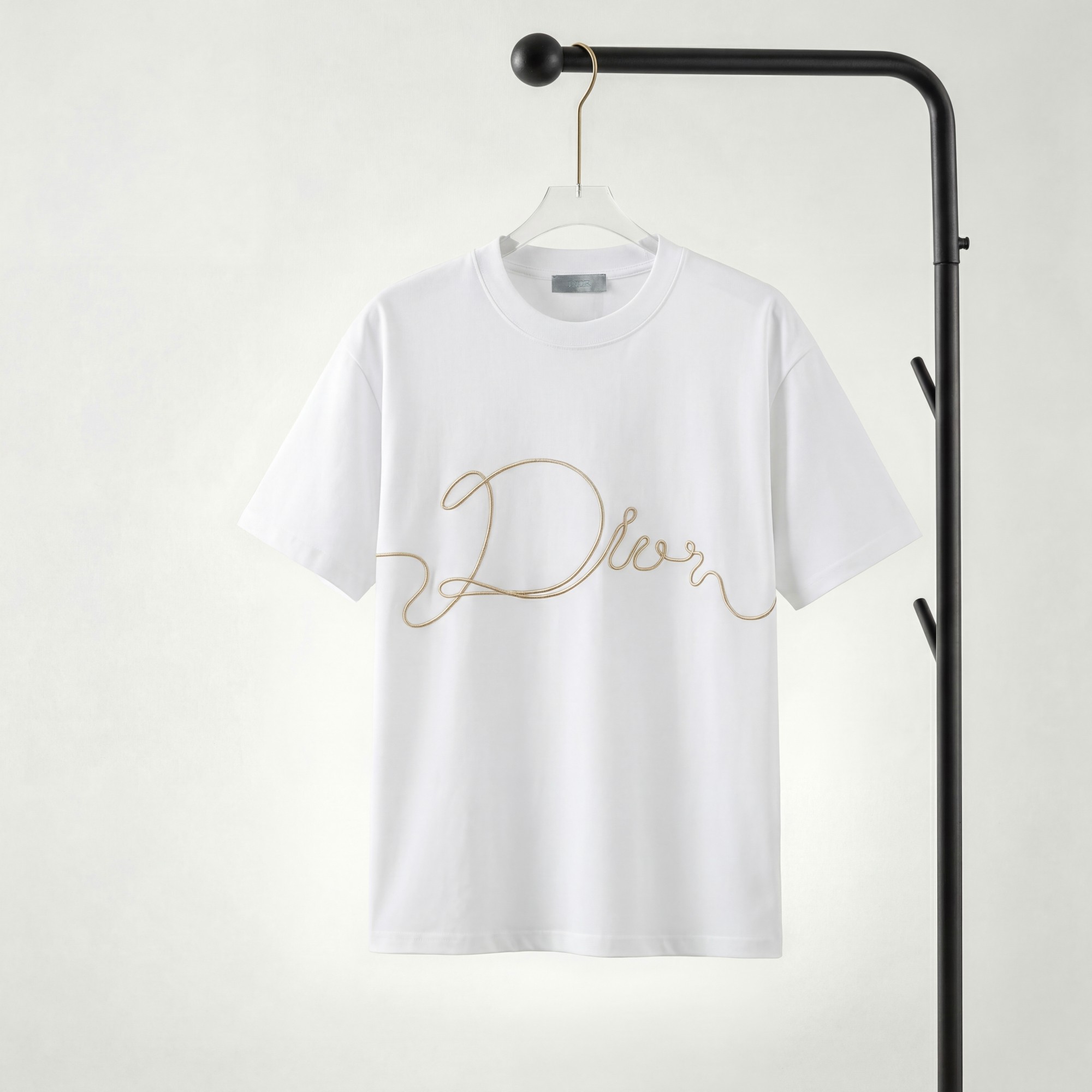 P85 Dior Camiseta de manga corta con logo bordado con la letra DIOR, tejido 100% puro algodón de doble hilo, completa c…