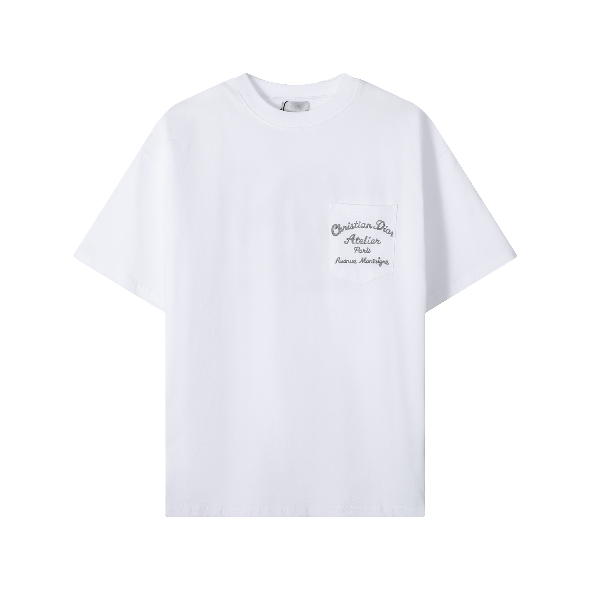 Camiseta de manga corta con logo bordado en el bolsillo P90 DIOR, tejido 100% puro algodón de doble hilo, completa con …