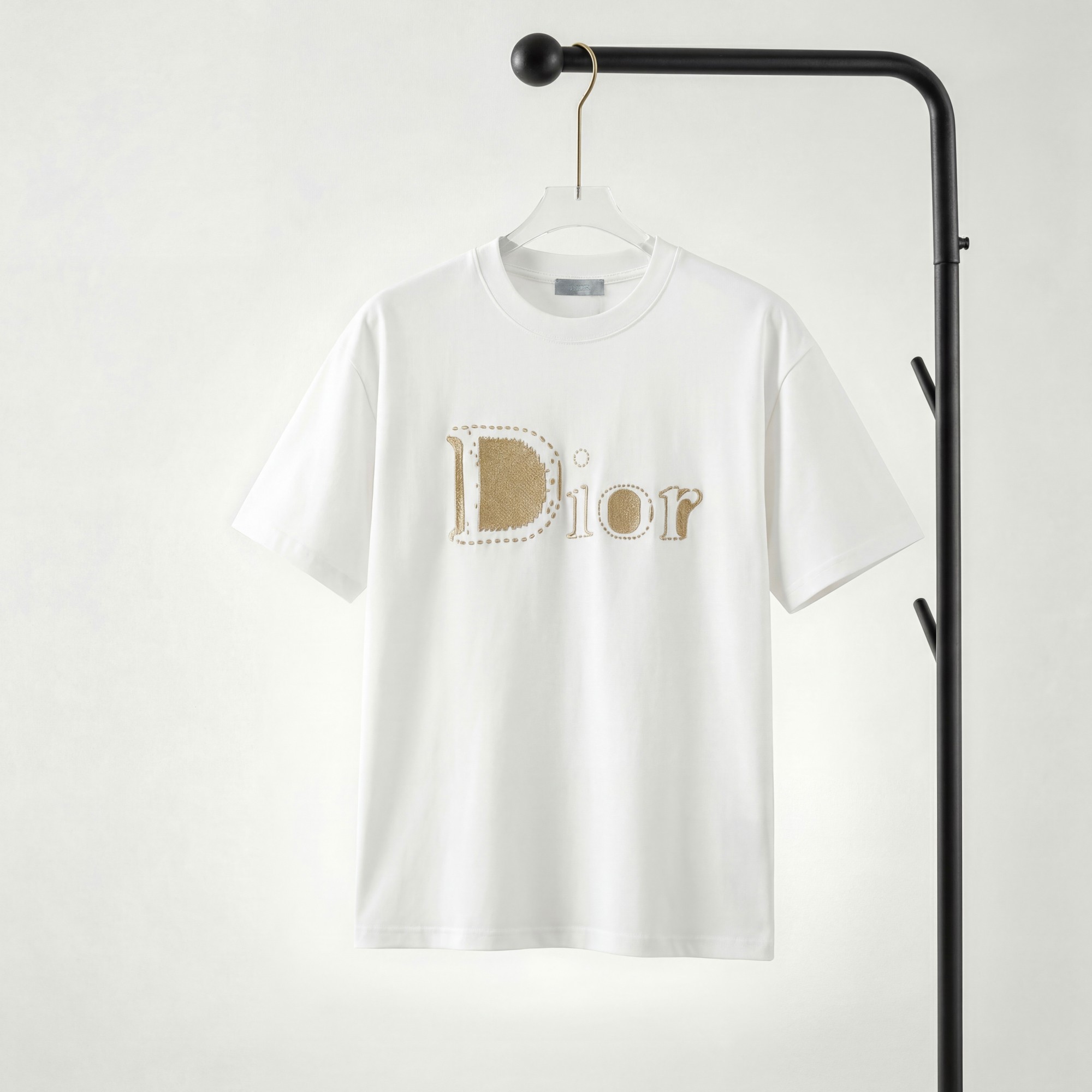 P85 Dior Camiseta de manga corta con logo bordado con la letra DIOR, tejido 100% puro algodón de doble hilo, completa c…