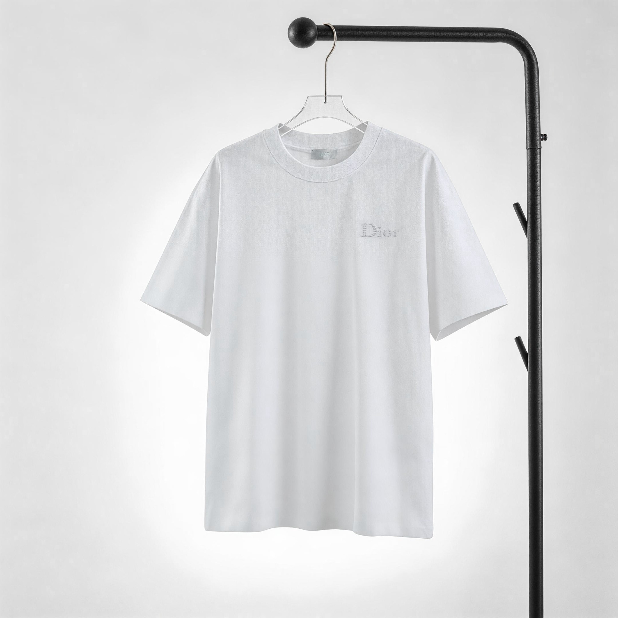 P85 Dior Camiseta de manga corta con logo bordado con la letra DIOR, tejido 100% puro algodón de doble hilo, completa c…