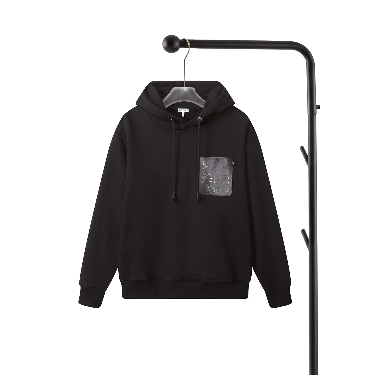 P150 Loewe Sudadera con capucha y bolsillo de piel con logo Loewe, confeccionada en tejido 100% algodón de doble capa d…