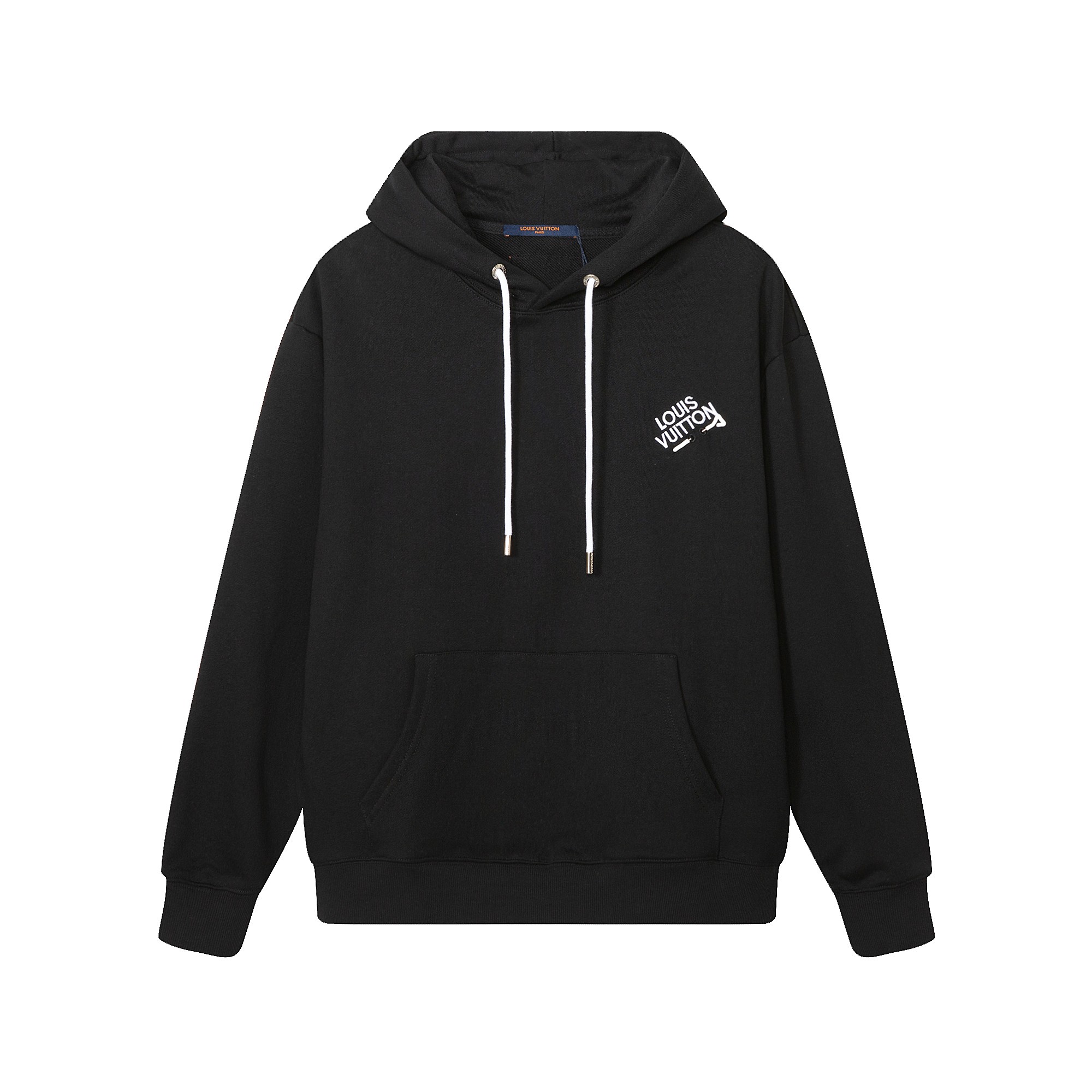 P135 Sudadera con capucha y logo LV bordado, con tejido de algodón 100% de doble hilo de 480 g, con tres etiquetas, uni…